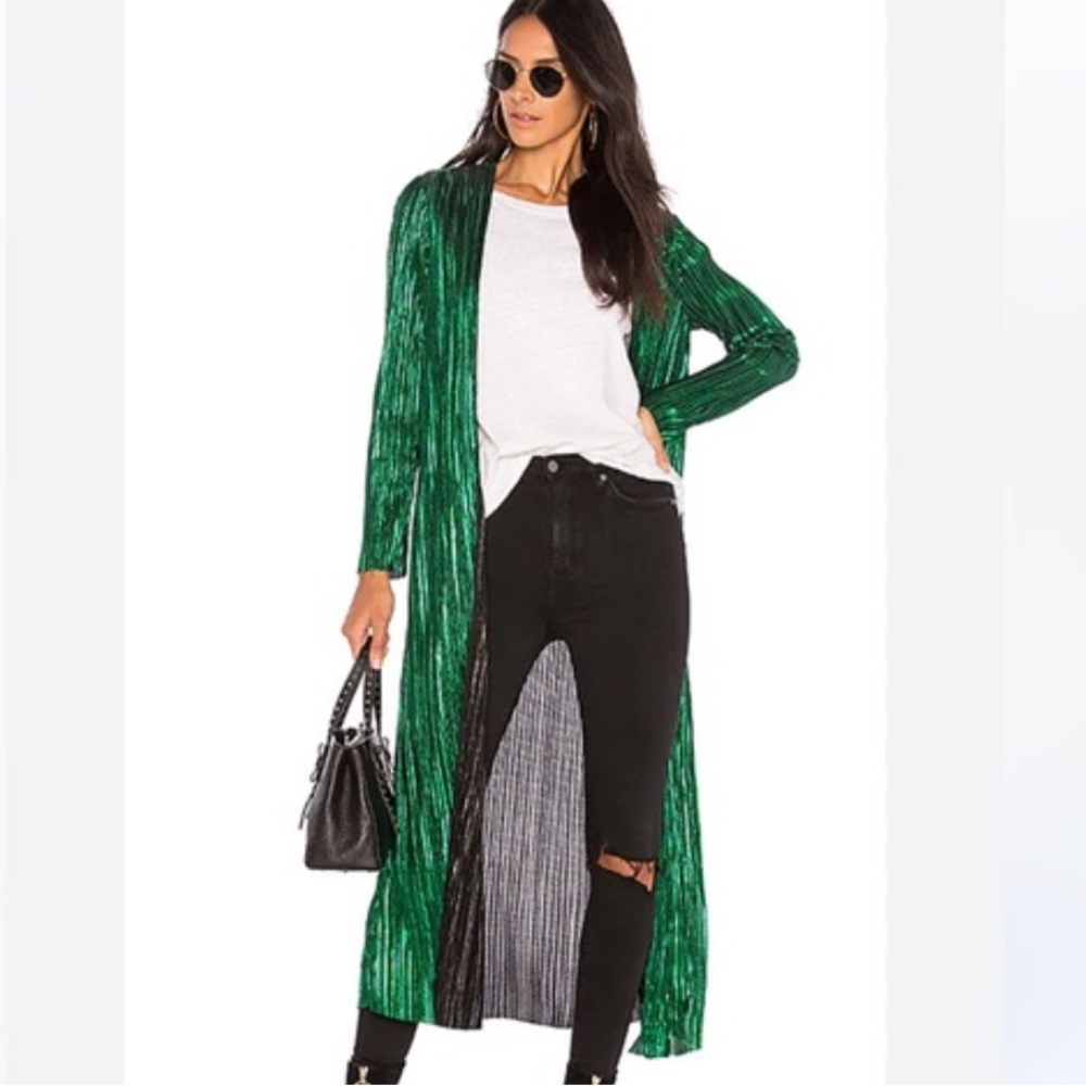 NWT Revolve x House of Harlow Metallic Long Duster Jacket